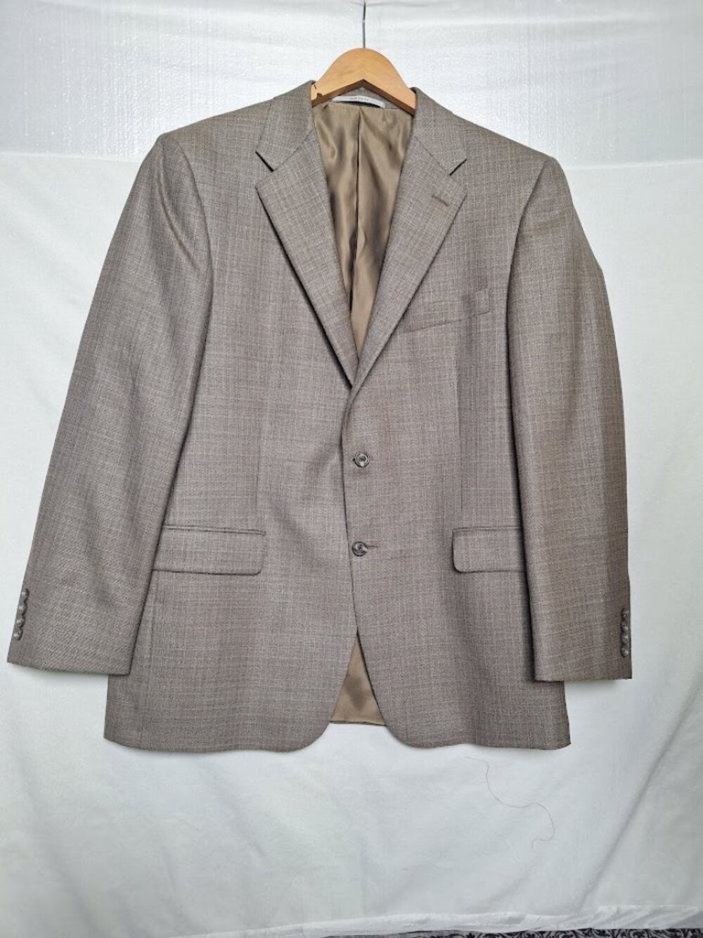 Hickey Freeman Beige Wool Silk Sport Coat Blazer Men's 42R Tailored Jacket